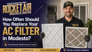 AC filter replacement Modesto CA with clean and dirty filters