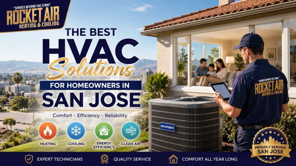 Professional HVAC technician providing complete heating and cooling solutions for a San Jose home.